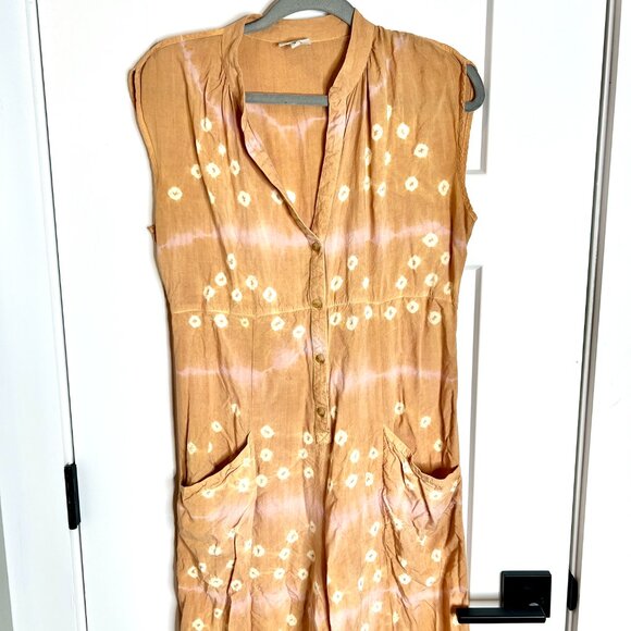Anthropologie The Odells Sherbert Tie-Dye Jumpsuit Bohemian Lagenlook Sz Medium - Picture 6 of 8
